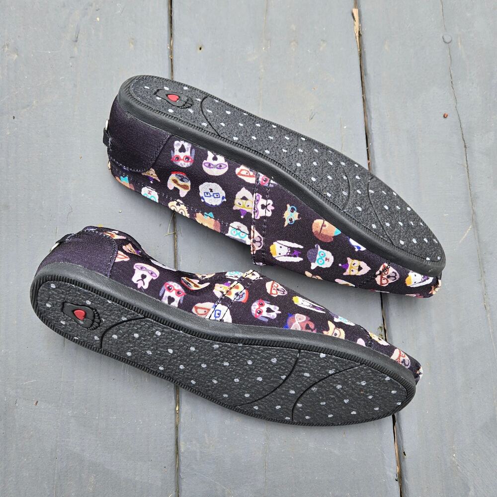 Bobs from Skechers Women's Flats Black Dog Print Memory Foam Arch Pillow size 7 - Picture 7 of 12